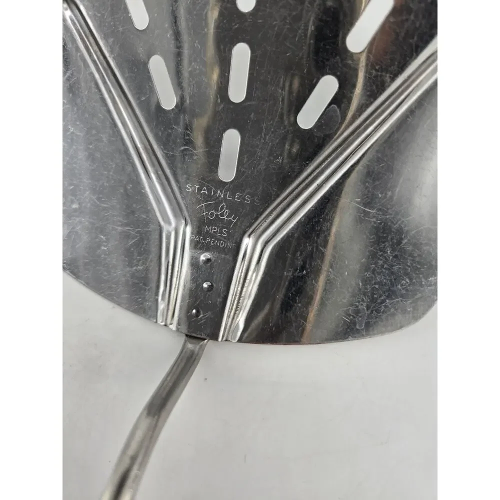Foley Stainless MPLS Vintage Wide Slotted Spatula Curve Flipper Fish Turner